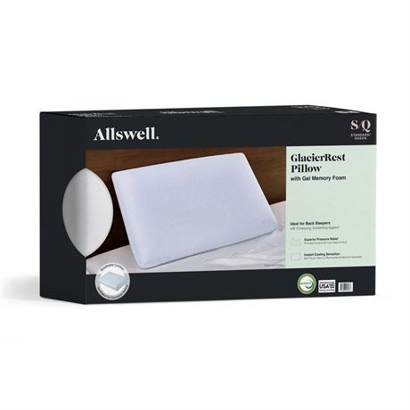 Allswell GlacierRest Gel-Infused Memory Foam Pillow for Adults Standard Queen