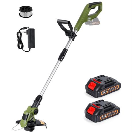 Cordless String Trimmer & Edger, 12" 20V Weed Eater Battery Operated with