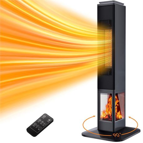 Space Heater Indoor Use for Large Room,1500W Tower Heater W/Thermostat,32"