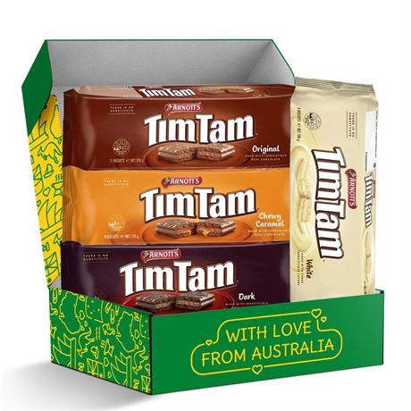 Tim Tam Cookies Gift, Snack Box, Australian Cookies Variety Pack with Chocolate