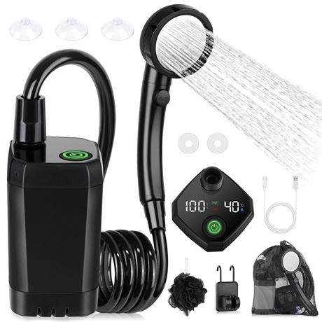 Portable Shower for Camping, [Long-Lasting] Spopal 6000mAh Rechargeable Camping