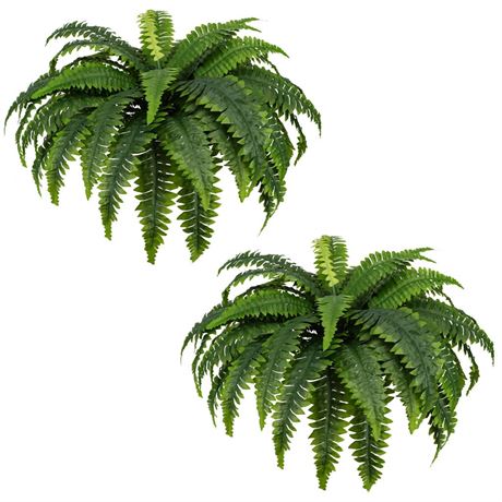 Fake Ferns - Set of 2 Artificial Fern,35 Leaves for Each Bouquet -