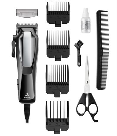 Andis Ultra Clip Corded 10 piece Clipper Kit, Black / Silver