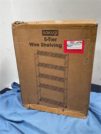 SUKUQI 5 Tier Wire Shelvung Rack 12.6x73.5 Black