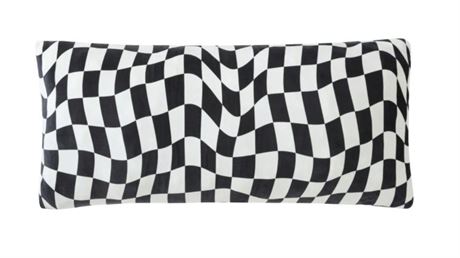 Urban Shop 20" x 48" Body Pillow, Abstract Black & White Check Geo