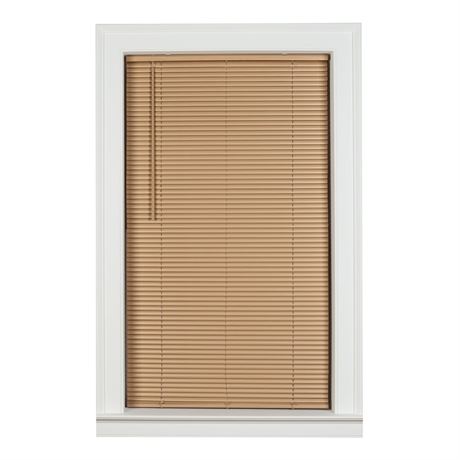 Mainstays 1" Cordless Vinyl Room Darkening Mini Blinds, Khaki, 34"W x 48"L