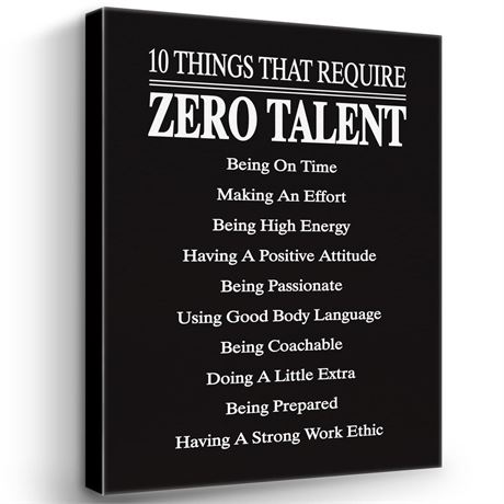 Kwtzkuo Motivational Wall Art,10 Things That Require Zero Talent Quotes Hanging