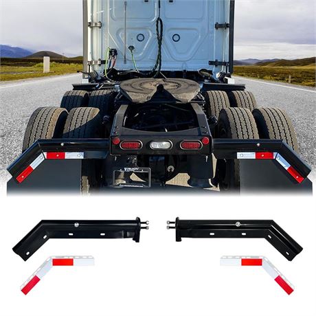 Black Mud Flap Hanger for Semi Truck, Angled Spring Loaded Mud Flap Hanger,