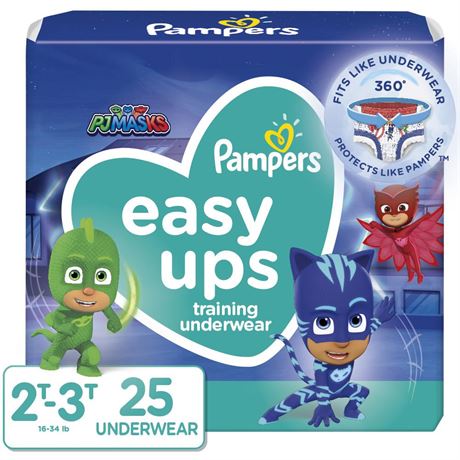 Pampers Easy Ups PJ Mask Training Pants Toddler Boys Size 2T/3T 25 Count