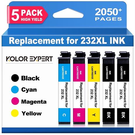 Kolor Expert 232XL Ink Cartridges Compatible for Epson 232 Ink for Workforce