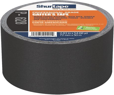 Shurtape P- 628 Professional Grade, Coated Gaffer's Tape, Social Distancing