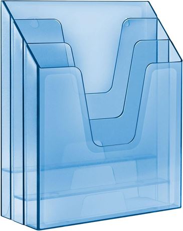 Acrimet Vertical Triple File Folder Holder Organizer, File Sorter (Plastic)