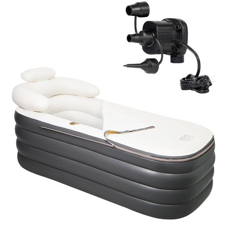 Inflatable Bathtub, Portable Bathtub Adult with Electric Air Pump, Freestanding