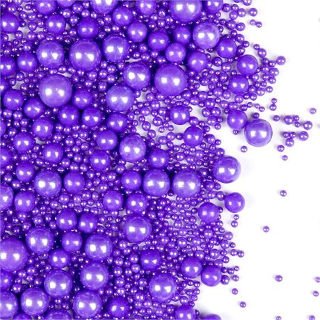 Purple Pearl Sprinkles for Cake Decorating, 150g/5.29oz Mix Size, Edible Pearl