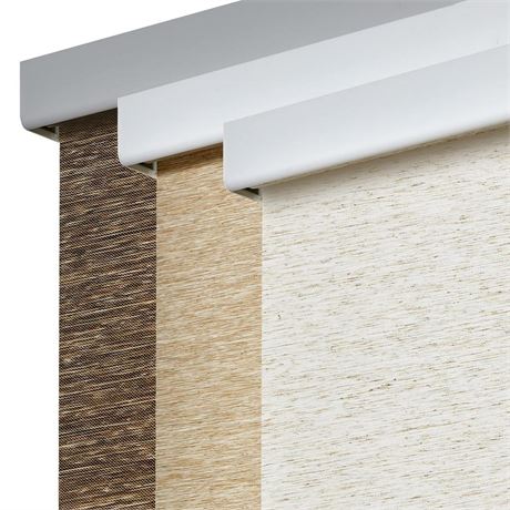 Persilux Light Filtering Window Blinds, Natural Woven Fabric Free-Stop Cordless