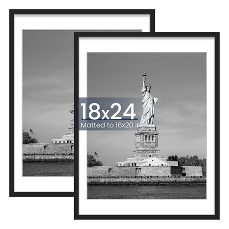 ENJOYBASICS 18x24 Picture Frame, Display Poster 16x20 with Mat or 18 x 24