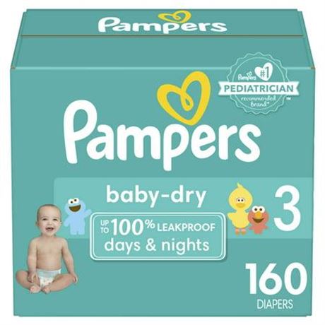 Pampers Baby Dry Diapers Size 3  160 Count (Select for More Options)