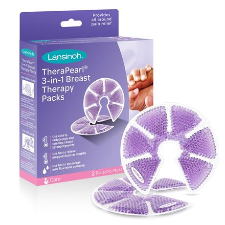 Lansinoh, Hot & Cold Breast Therapy Packs , 2 Reusable Packs and Soft Covers