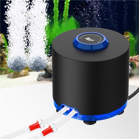 AQQA Aquarium Air Pump, Ultra-Quiet Powerful Fish Tank Air Pump 3W/6W/10W with