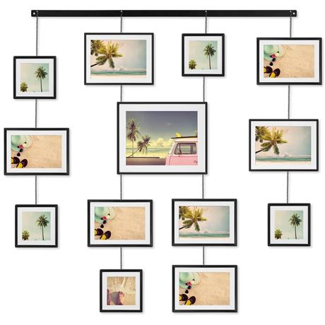 Hanging Collage Picture Frames Wall Decor Exhibit Photo Frame Gallery Set,