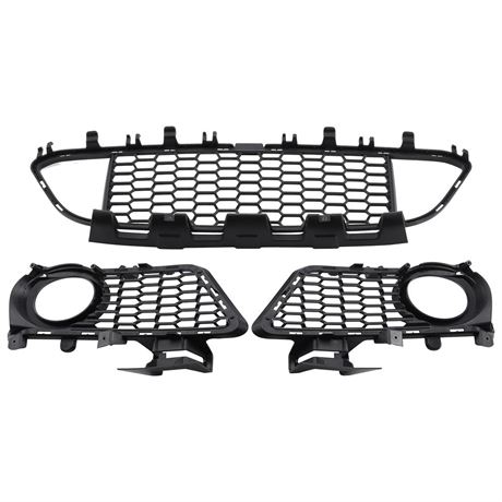 MotorFansClub 3PCS Front Bumper Lower Grille and Fog Light Covers Kit Fit for