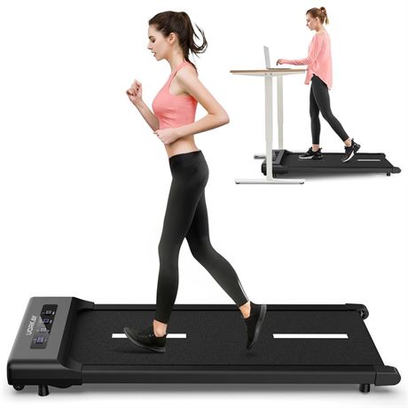 Uorkay Under Desk Treadmill, Walking Pad Treadmill Under Desk with 6 HIIT