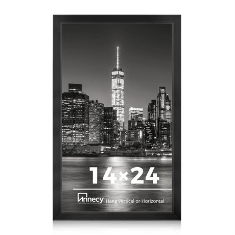 Annecy 14x24 Picture Frame Black（1 Pack）, 14 x 24 Picture Frame for Wall