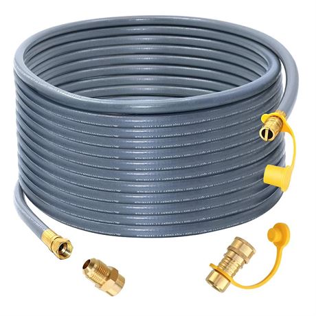 Upgraded 48 Feet 1/2 Inch Natural Gas Hose propane hose extension kit with