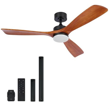 VONLUCE Ceiling Fans with Lights, 52 Inch Ceiling Fan with Remote, 6 Speed