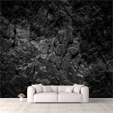 3D Wallpaper Abstract Black Rock Background Natural Stone Texture Stone