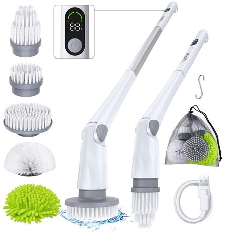 OFFSITE Electric Spin Scrubber, IPX7 Waterproof Cordless Cleaning Brush,