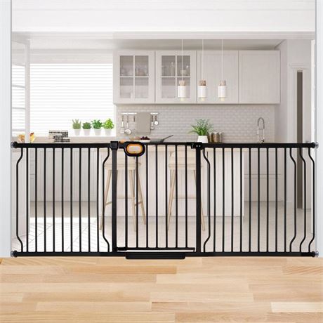 Baby Gate Indoor 75-85 Inch, Extra Wide Safety Gate for Baby Large Stairway