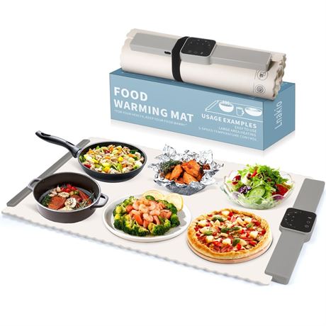 Food Warming Mat for Buffet, LNAKIO Electric Warming Tray,Silicone Heating Mat