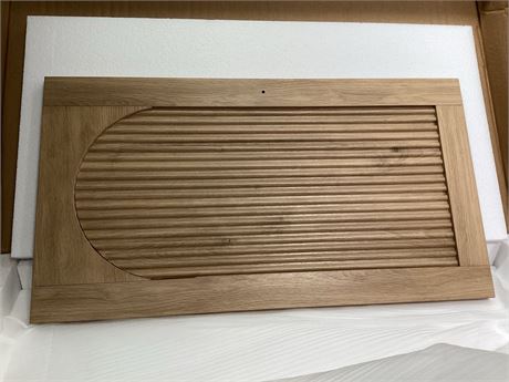 replacement cabinet door for a fluted or reeded sideboard cabinet featuring an