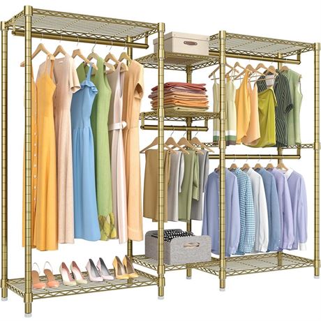 VIPEK V6 Wire Garment Rack Heavy Duty Clothes Rack with 7 Adjustable Shelves &