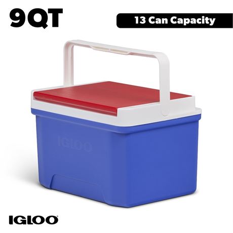 Igloo 9 QT Laguna Ice Chest Cooler, Blue Red and White