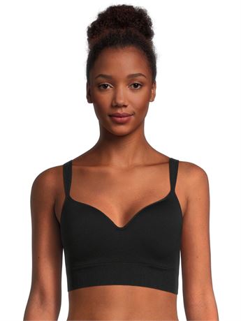 Avia Women's Medium Support Molded Plunge Sports Bra, Size M
