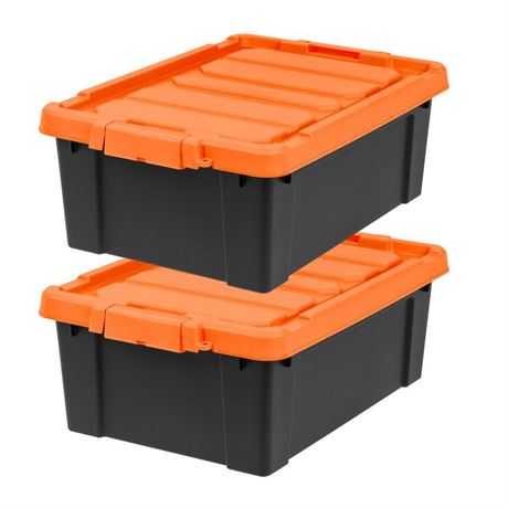 11 Gallon Heavy-Duty Plastic Storage Bins, Store-It-All Container Totes with