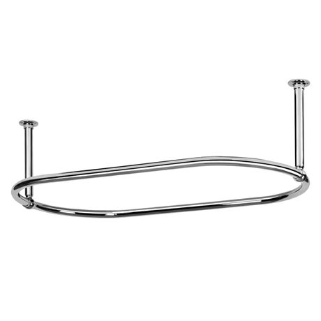 Oval Shower Curtain Rail Rod For Bathroom, Ceiling Mounted for Clawfoot Tub,