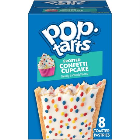 Pop-Tarts Frosted Confetti Cupcake Toaster Pastries, Breakfast Foods,