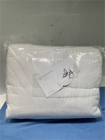 Sky Crinkle Gauze Coverlet Set, Twin