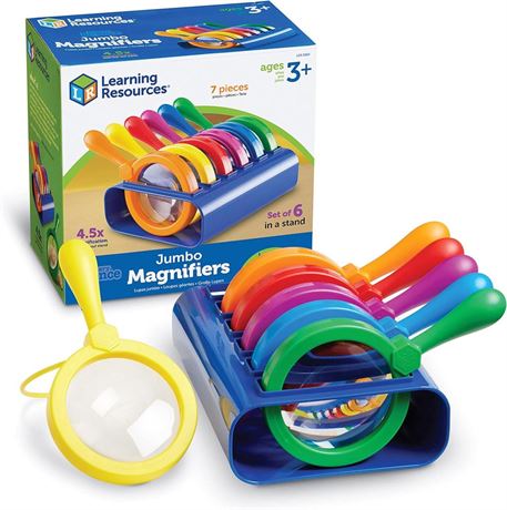 OFFSITE Learning Resources Primary Science Jumbo Magnifiers with Stand - 6