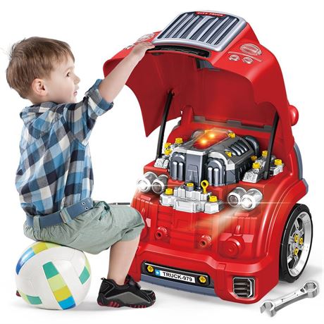 Interactive Truck Engine Toy with Removable Parts - Lights, Sounds, and Fun for