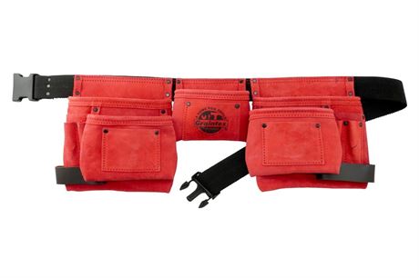 Graintex 11 Pocket Pink Color Suede Leather Tool Belt/Tool Bag/Work Apron, 2