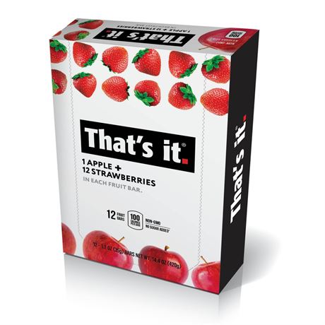 That's it. That's It, Fruit Bar Apple + Strawberry, 12 Ct