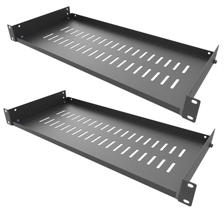 Jingchengmei 2 Pack of 1U Disassembled Vented Cantilever Server Rack Mount