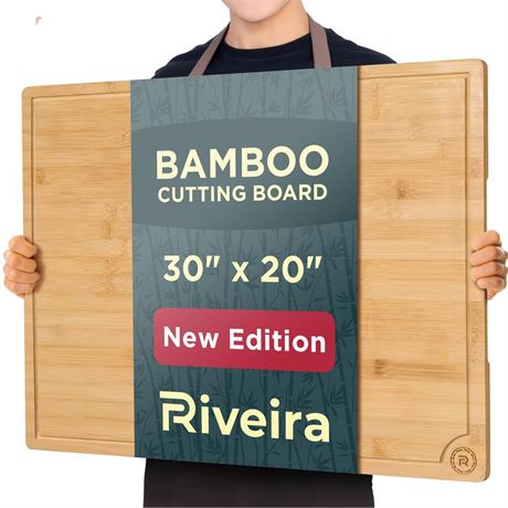 Riveira Wood Cutting Board – Gourmet Bamboo Grandeur: 20 x 30 Cutting Boards