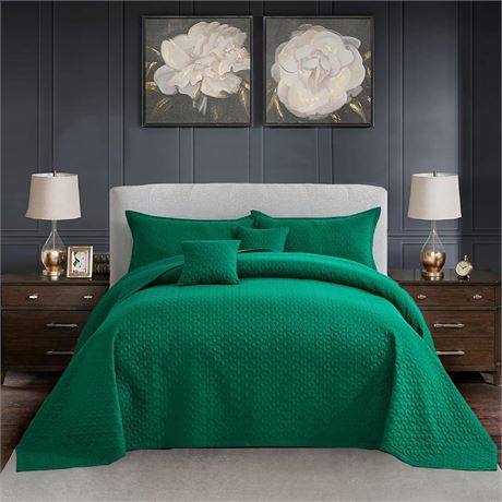 Oversized King Bedspread 128x120 Extra Wide, Modern & Contemporary Look,