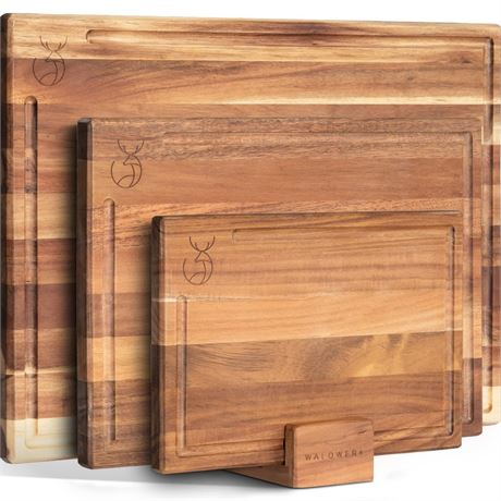 WALDWERK Cutting Board Set (15.75 x 12/13 x 9.5/10 x 7 in) out of Solid Acacia