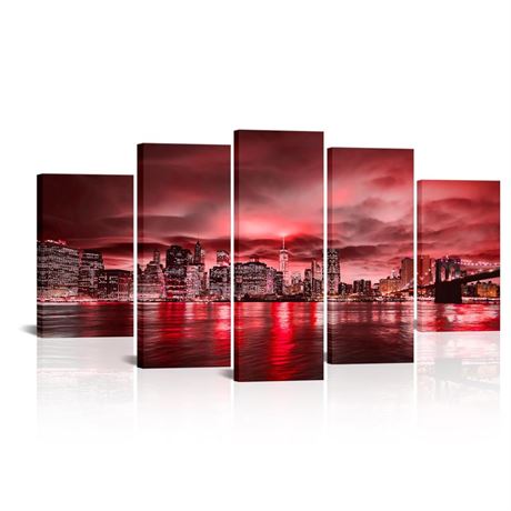 Fochorlo Manhattan Canvas Wall Art Modern New York City Skyline Picture Prints